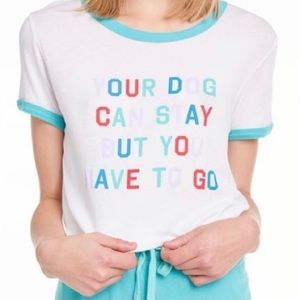 NWT WILDFOX Your Dog Can Stay Ringer Tee size large